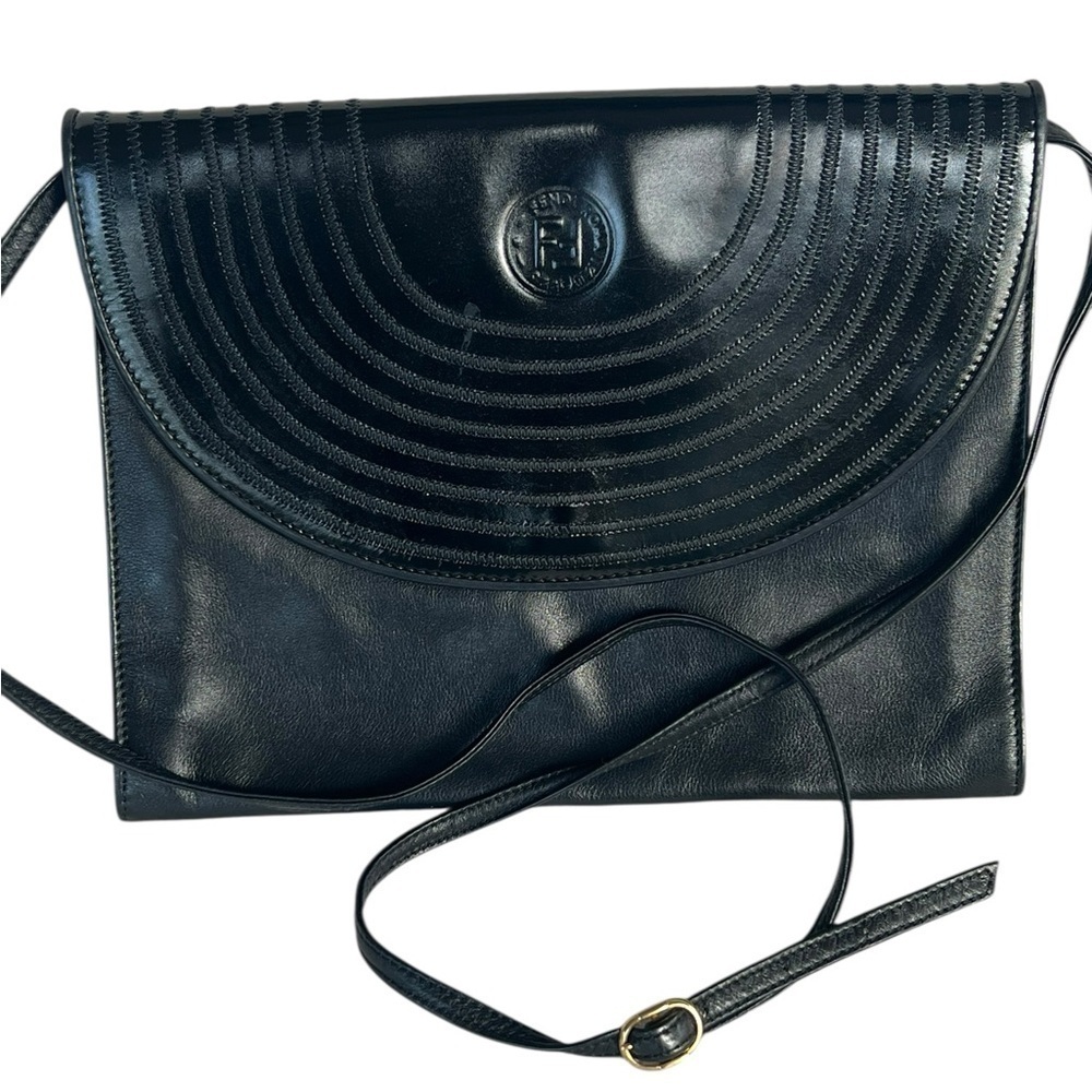 Fendi  Lambskin Black Crossbody Bag